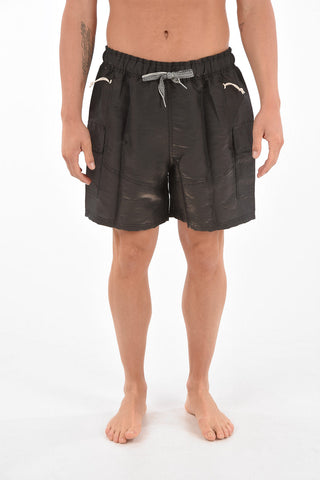 shorts RHUIGI cargo in tessuto tecnico con elastico in vita