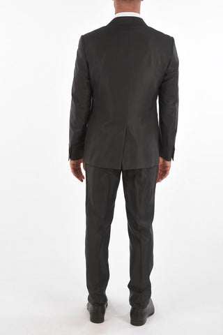 plain herringbone shawl lapel 3 piece waistcoat suit