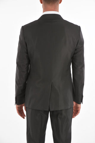 plain herringbone shawl lapel 3 piece waistcoat suit