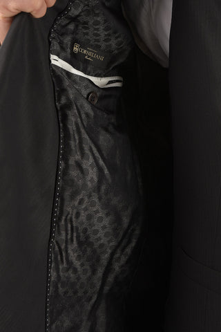 plain herringbone shawl lapel 3 piece waistcoat suit