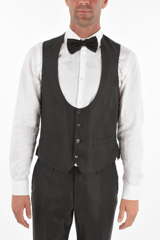 plain herringbone shawl lapel 3 piece waistcoat suit