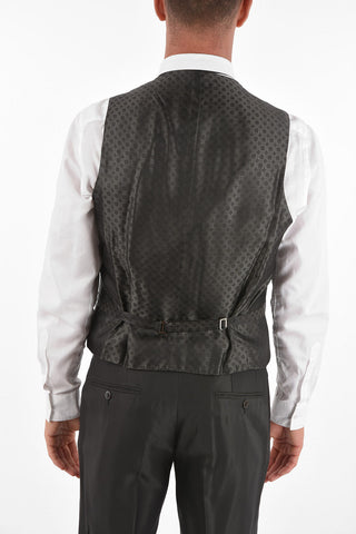 plain herringbone shawl lapel 3 piece waistcoat suit