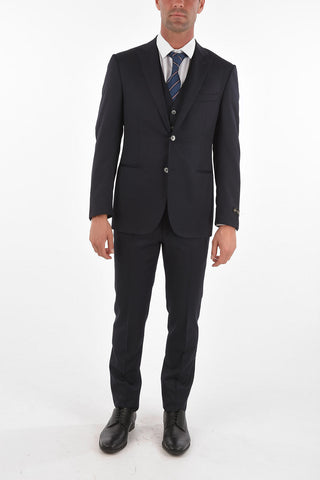 virgin wool peak lapel 3 piece waistcoat CERIM.ACADEMY suit