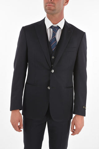 virgin wool peak lapel 3 piece waistcoat CERIM.ACADEMY suit