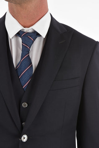 virgin wool peak lapel 3 piece waistcoat CERIM.ACADEMY suit