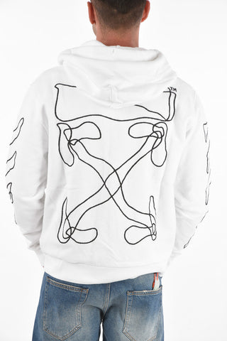 Felpa ABSTRACT ARROW con Zip Frontale e Cappuccio