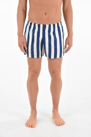 striped swim shorts