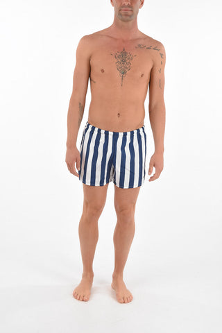 striped swim shorts