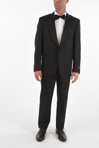 virgin wool SMOK.LEADER no vent peak lapel 2-button suit