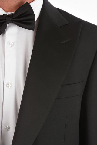 virgin wool SMOK.LEADER no vent peak lapel 2-button suit