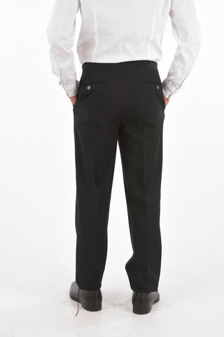 virgin wool SMOK.LEADER no vent peak lapel 2-button suit