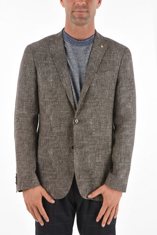 CC COLLECTION giacca a 2 bottoni RIGHT in lino due spacchi revers classico