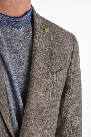 CC COLLECTION giacca a 2 bottoni RIGHT in lino due spacchi revers classico