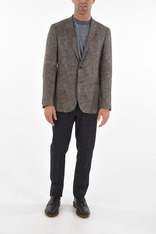 CC COLLECTION giacca a 2 bottoni RIGHT in lino due spacchi revers classico
