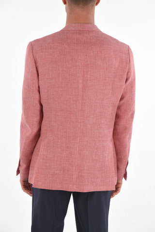 Flax Blend EASY Blazer with Notch Lapel and Patch Pockets