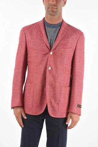 Silk Blend 3-Button RESORT Blazer with Notch Lapel