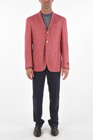 Silk Blend 3-Button RESORT Blazer with Notch Lapel