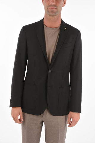 CC COLLECTION virgin wool hopsack notch lapel RIGHT 2-button blazer