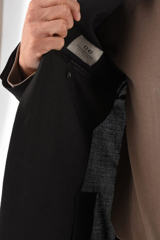 CC COLLECTION virgin wool hopsack notch lapel RIGHT 2-button blazer