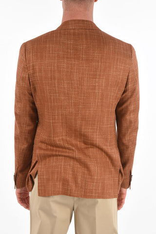 silk notch lapel patch pocket GATE 2-button blazer