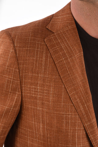 silk notch lapel patch pocket GATE 2-button blazer
