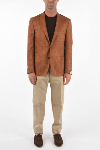 silk notch lapel patch pocket GATE 2-button blazer