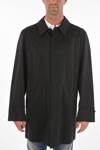 Hidden Buttoning Unlined Silk Windbreaker