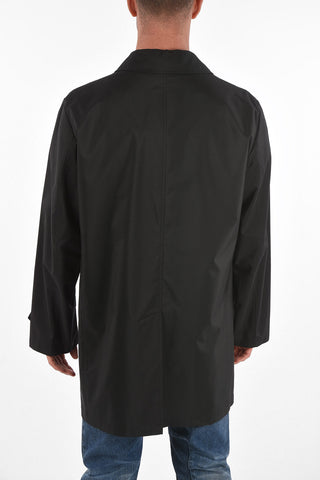 Hidden Buttoning Unlined Silk Windbreaker