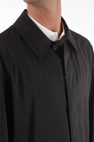 Hidden Buttoning Unlined Silk Windbreaker