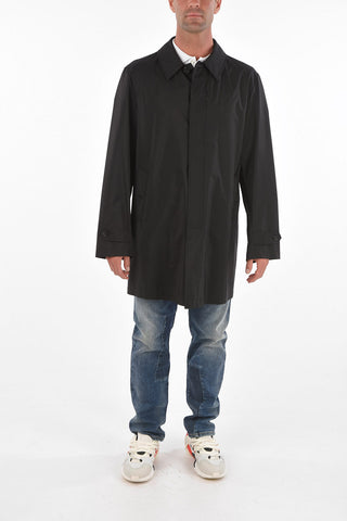 Hidden Buttoning Unlined Silk Windbreaker