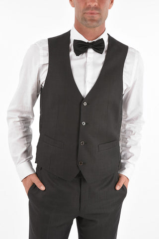 virgin wool center vent CERIM.ACADEMY 3 piece waistcoat suit