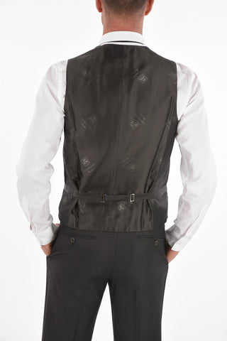 virgin wool center vent CERIM.ACADEMY 3 piece waistcoat suit