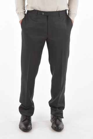 Virgin Wool Pinstriped Pants