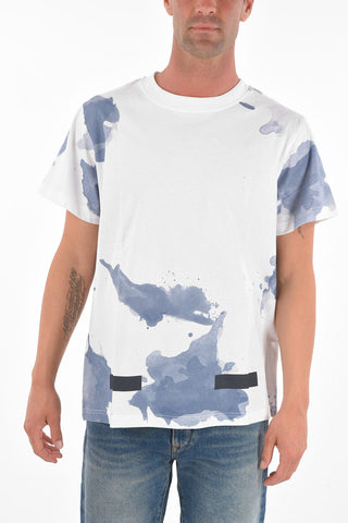 Crew Neck LIQUID SPOTS Cotton T-Shirt