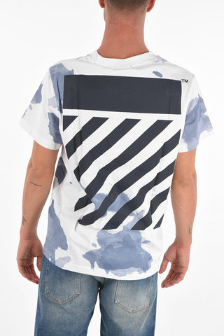 Crew Neck LIQUID SPOTS Cotton T-Shirt