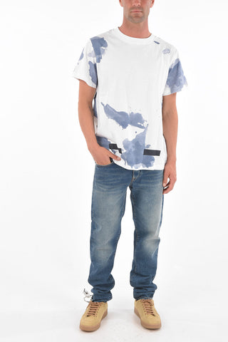 Crew Neck LIQUID SPOTS Cotton T-Shirt