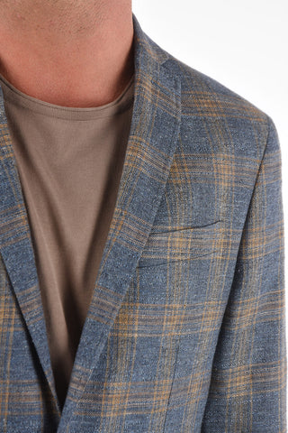 CC COLLECTION plaid side vents notch lapel RIGHT blazer
