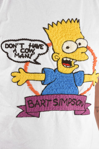 T-Shirt Girocollo BART con Ricamo e Stampa