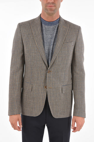 CC COLLECTION mini check side vents notch lapel RESET 2-button blazer