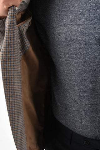 CC COLLECTION mini check side vents notch lapel RESET 2-button blazer