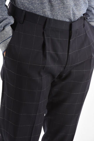 CC COLLECTION checked RESET single pleat trousers