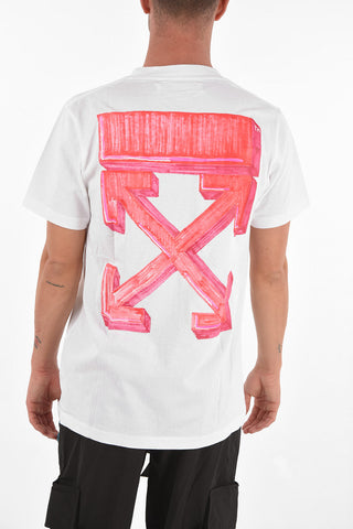 Crew Neck MARKER CROSS Cotton T-Shirt