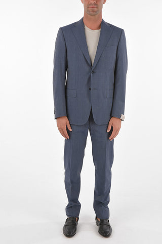 district check side vents notch lapel MANTUA 2-button suit