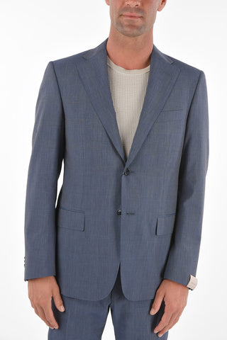 district check side vents notch lapel MANTUA 2-button suit