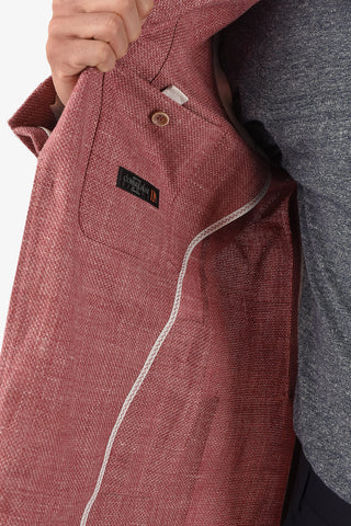 ID Linen Blend IDENTITY Blazer with Notch Lapel and Patch Pockets