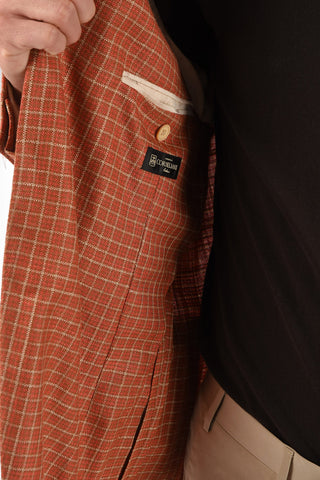 Silk Virgin Wool 3-button RESORT Blazer with Tattersall Pattern