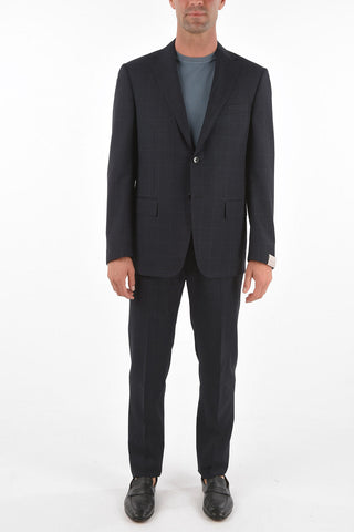 checked side vents notch lapel MANTUA 2-button suit