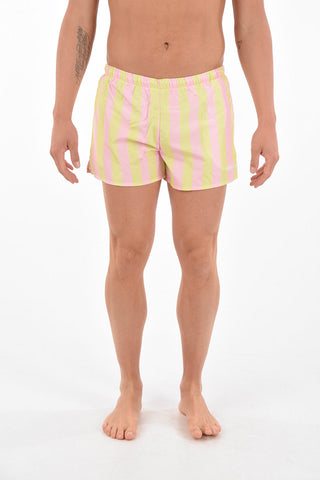 striped swim shorts