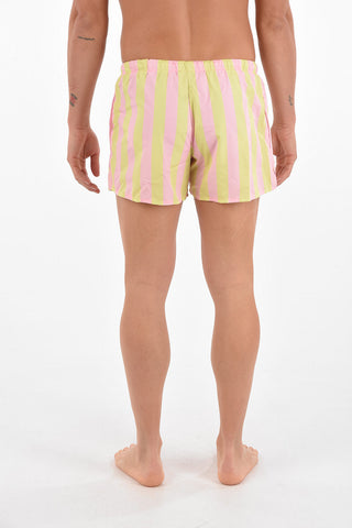 striped swim shorts