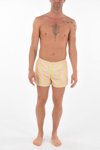 striped swim shorts